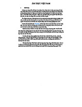 ẨM THỰC VIỆT NAM - Tổng quan về Văn hóa ẩm thực Việt Nam