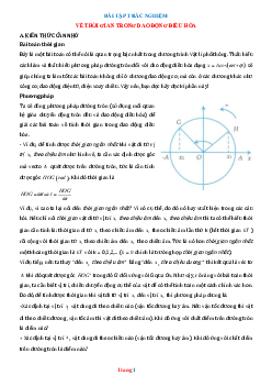 Trắc nghiệm về thời gian trong dao động điều hòa Vật lí 12 có lời giải và đáp án