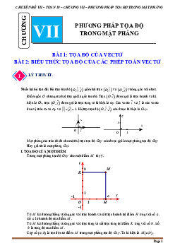 Chuyên đề phương pháp tọa độ trong mặt phẳng Toán 10 Cánh Diều
