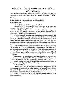 Đề cương ôn tập Tư Tưởng Hồ Chí Minh | Trường Đại học Giao thông Vận Tải