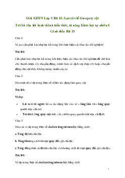 Giải KHTN 8 Bài 18: Lực có thể làm quay vật | Cánh diều
