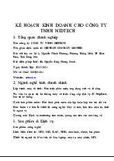 Kế hoạch kinh doanh Công ty TNHH Nidtech - Chiến lược & phát triển | Lập kế hoạch kinh doanh | Trường Đại học Kiến trúc Đà Nẵng