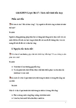 Giải KHTN Lớp 6 Bài 17: Tách chất khỏi hỗn hợp | Kết nối tri thức