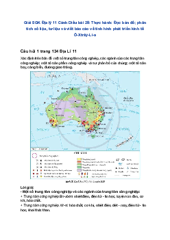 Giải SGK Địa lý 11 Cánh Diều bài 28: Thực hành: Đọc bản đồ; phân tích số liệu, tư liệu và viết báo cáo về tình hình phát triển kinh tế Ô-Xtrây-Li-a