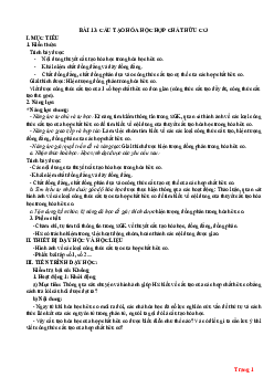 Bài 13: Cấu tạo hoá học hợp chất hữu cơ | Giáo án Hóa 11 Kết nối tri thức