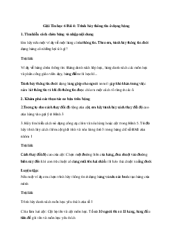 Giải Tin học 6 Bài 4: Trình bày thông tin ở dạng bảng | Cánh diều