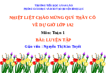 Giáo án điện tử Toán học 1 bài 28 Vì sự bình đẳng: Luyện tập