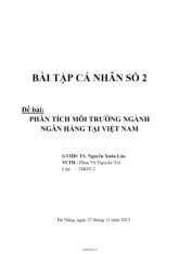 Đề tài phân tích môi trường ngành ngân hàng Việt Nam | Đại học Kinh tế Thành phố Hồ Chí Minh