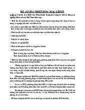 Đề cương Môn Triết học Mac-Lenin | Đại học Quảng Bình