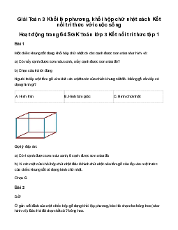 Giải Toán 3 Bài 21: Khối lập phương, khối hộp chữ nhật | Kết nối tri thức