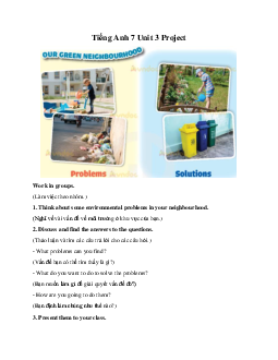 Tiếng Anh 7 Global Success Unit 3 Project