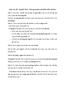 Soạn bài Nguyễn Trãi - nhà ngoại giao, nhà hiền triết, nhà thơ -  Ngữ Văn 10 Chân trời sáng tạo