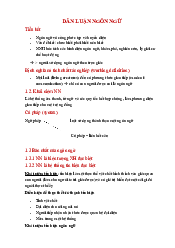 Lý thuyết và định nghĩa môn Dẫn luận ngôn ngữ | Đại Học Hà Nội