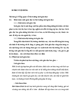 Bài thảo luận nghiên cứu khảo sát thị trường sách giáo dục