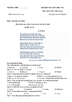 Giải đề thi giữa học kì 1 lớp 10 năm 2023 - 2024 sách Kết nối tri thức với cuộc sống | Ngữ văn lớp 10 đề 5