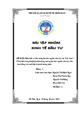 Phân Tích Kiều Hối và Nguồn Vốn Đầu Tư tại Việt Nam | Môn Kinh tế đầu tư - Đại học Kinh Tế Quốc Dân