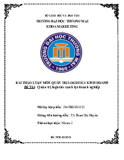 Logistics xanh trong quản trị logistics | Quản trị chuỗi cung ứng | Đại học Thương mại