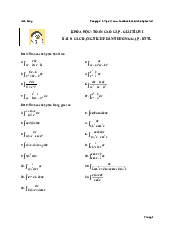Các dạng tích phân thường gặp - Giải tích 1| Trường đại học Bách Khoa, Đại học Đà Nẵng