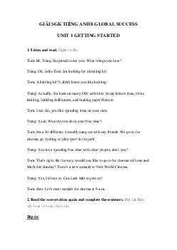 Tiếng Anh 8 unit 1 Getting started Global Success