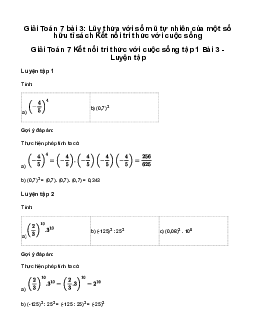 Giải Toán 7 Bài 3: Lũy thừa với số mũ tự nhiên của một số hữu tỉ | Kết nối tri thức