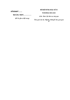 Đề thi học kì 2 môn Toán 10 năm 2022 - 2023 sách Chân trời sáng tạo | Đề 4