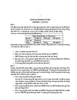 Bài tập Chương 1: Tổng quan vê kinh tế học | Đại học Thăng Long