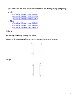 Vở bài tập Toán lớp 4 trang 103 Bài 30: Thực hành vẽ hai đường thẳng song song Kết nối tri thức