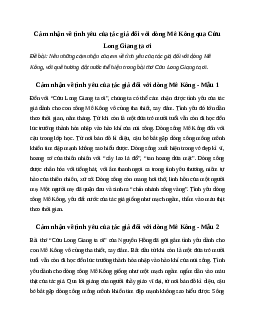 Văn mẫu lớp 6: Cảm nhận tình yêu của tác giả đối với dòng Mê Kông qua Cửu Long Giang ta ơi | Kết nối tri thức