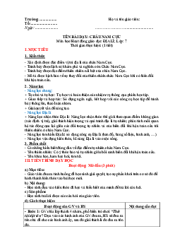 Giáo án Địa Lí 7 Bài 22: Châu Nam Cực | Cánh diều