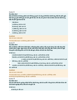 Đề cương ôn tập môn Kinh tế học đại cương tuần 2( có đáp án) | Đại học Thăng Long