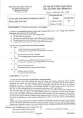 Đề thi kết thúc học phần -  Môn Tiếng Anh - Đại Học Kinh Tế - Đại học Đà Nẵng