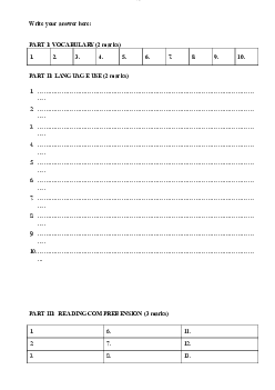 Đề thi kết thúc học phần Tiếng anh cơ bản