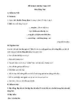 Bộ đề ôn tập ở nhà Tiếng Việt lớp 3 -  (Từ 23/3 - 28/3)