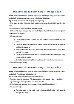 Lập dàn ý báo cáo Kế hoạch trang trí lớp học | Tập làm văn 4