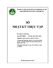 NHẬT KÝ THỰC TẬP TẠI KHÁCH SẠN SEN GRAND - LỚP DH10QTDL7