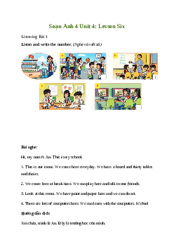 Giải Tiếng Anh lớp 4 Unit 4: Lesson Six | Family and Friends