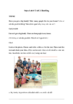 Giải Tiếng Anh 6 Unit 2: Reading - Friends Plus