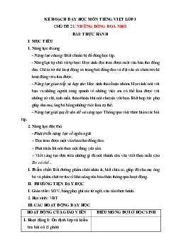 Chủ đề 21: Những bông hoa nhỏ | Bài 5 | Giáo án Tiếng Việt 1 bộ sách Chân trời sáng tạo