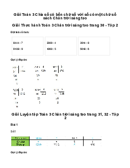 Giải Toán 3: Chia số có bốn chữ số với số có một chữ số | Chân trời sáng tạo
