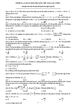 Đề khảo sát chất lượng học kỳ 2 môn Toán 11 – Lương Tuấn Đức