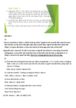 Bài tập ôn tập "Pháp luật và Pháp luật kinh tế"
