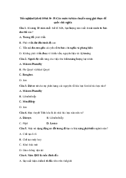 Trắc nghiệm Lịch sử 10 bài 34 - 35: Các nước tư bản chuyển sang giai đoạn đế quốc chủ nghĩa