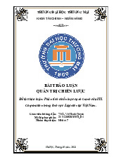 Phân tích chiến lược cạnh tranh của ITL Corporation trong lĩnh vực Logistics tại Việt Nam | Bài thảo luận quản trị chiến lược