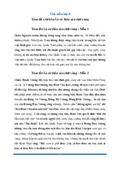 Văn mẫu Ngữ Văn lớp 8: Tóm tắt văn bản Lá cờ thêu sáu chữ vàng | Kết nối tri thức