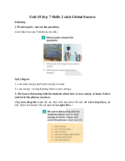 Unit 10 lớp 7 Skills 2 sách Global Success