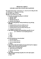 Đề thi trắc nghiệm - Cơ sở dữ liệu | Trường Đại học Khoa học Tự nhiên, Đại học Quốc gia Thành phố Hồ Chí Minh