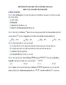 Đề cương ôn tập học kì 2 môn Vật lí 10 Kết nối tri thức