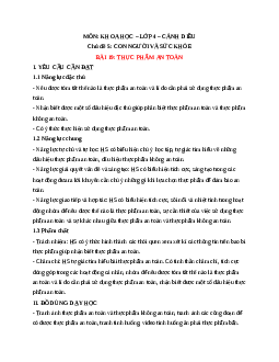 Giáo án Khoa học lớp 4 Bài 19 | Cánh diều