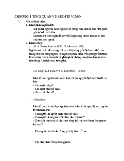 Bài giảng chương 1: Tổng quan về kinh tế vi mô