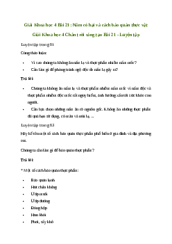 Giải Khoa học lớp 4 Bài 21: Nấm có hại và cách bảo quản thực vật| Chân trời sáng tạo